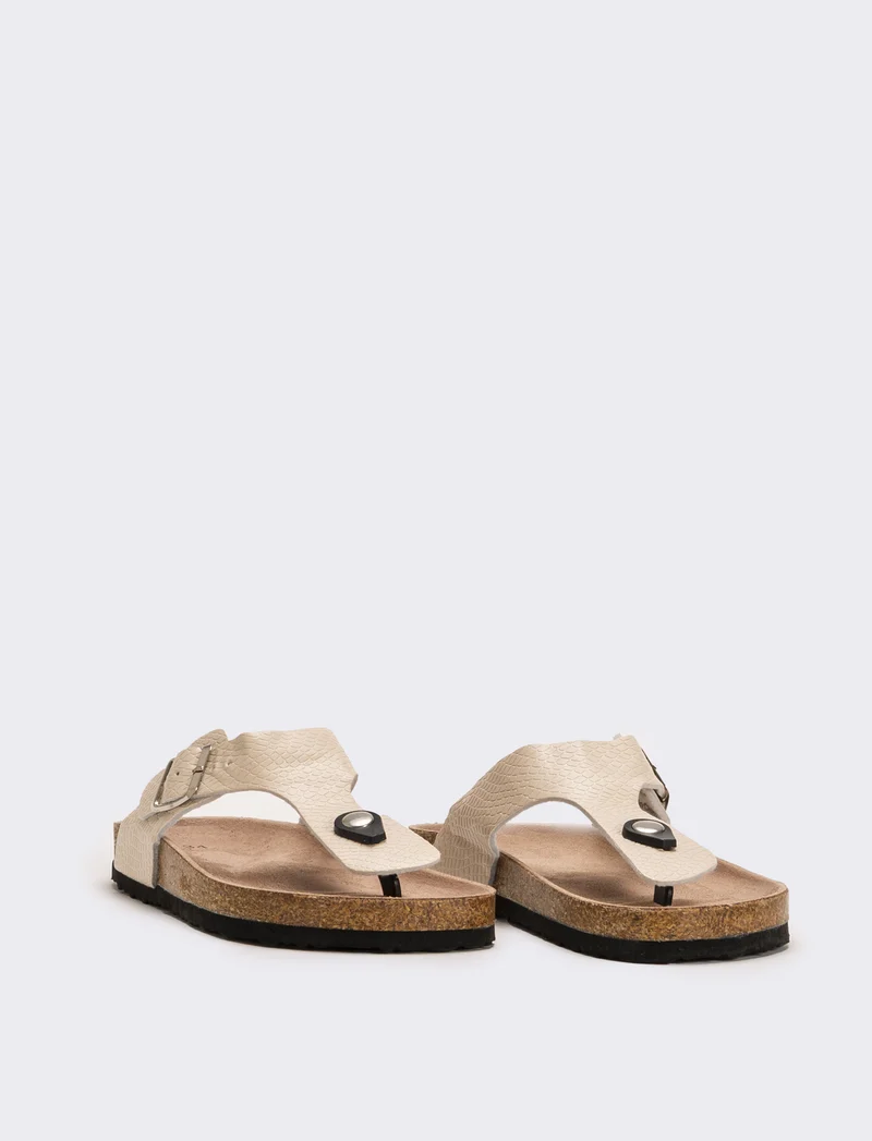 Sandalo infradito - Beige