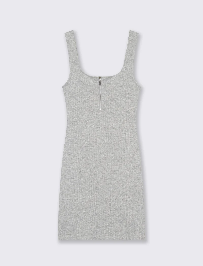 Vestito corto da donna - Grigio mel.