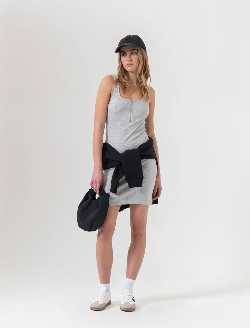 Vestito corto da donna - Grigio mel.