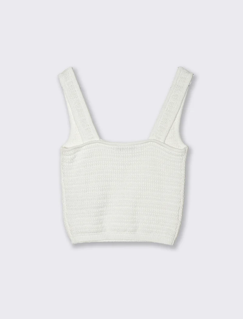 Top crochet da donna - Avorio
