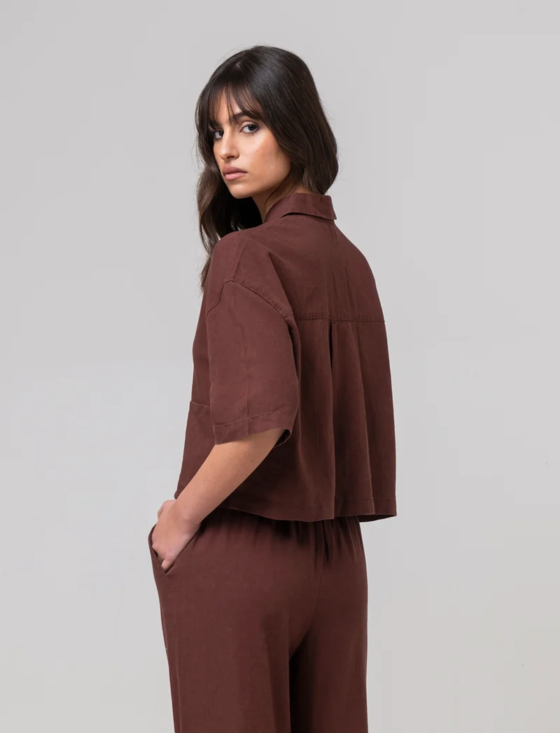 Camicia crop da donna - Caffe'