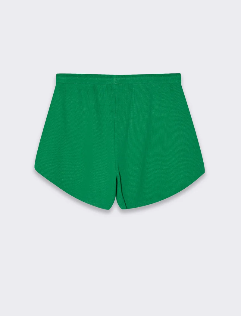 Short con elastico in vita da donna - Verde prato