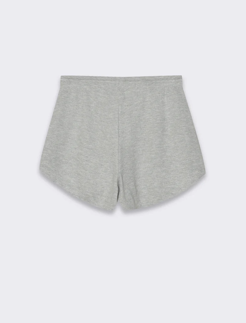 Short con elastico in vita da donna - Grigio mel.