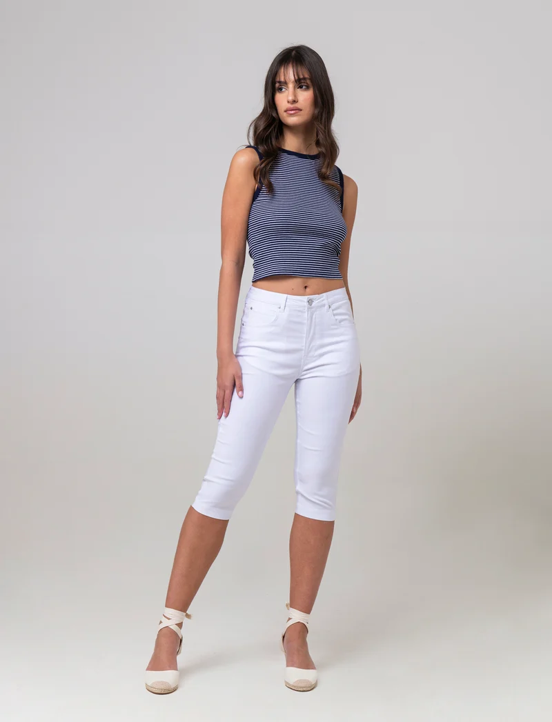 Bermuda modello capri da donna - Bianco