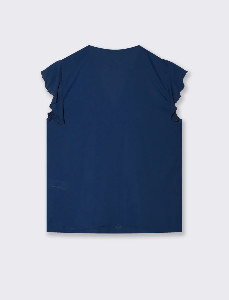 Casacca con rouches - Blu