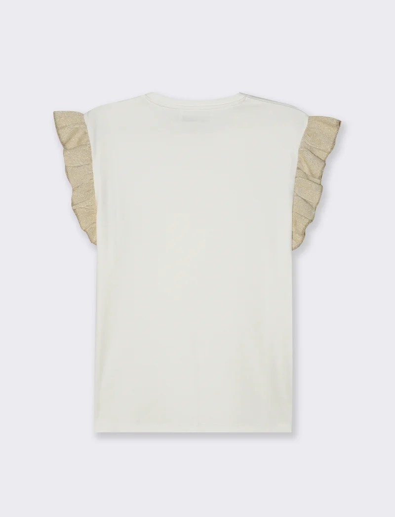 T-shirt con rouches da donna - Bianco