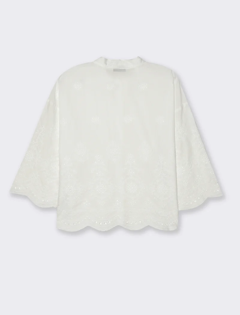 Camicia in pizzo da donna - Bianco