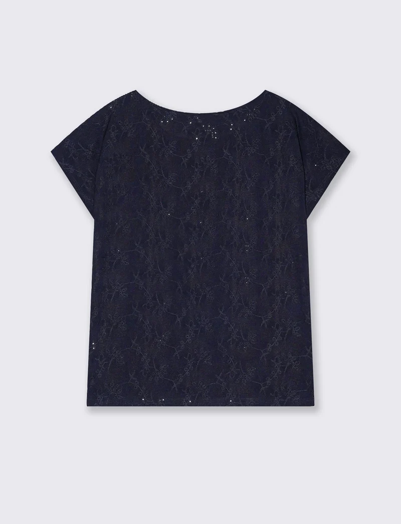 T-shirt in pizzo da donna - Blu