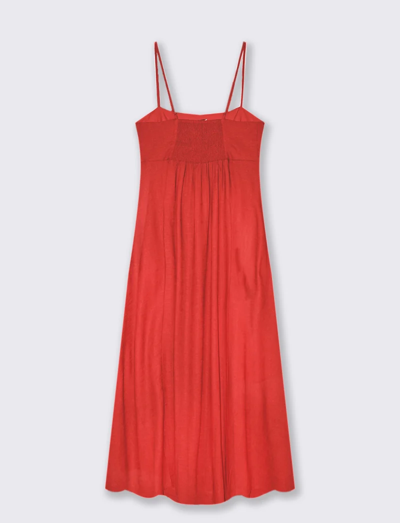 Abito svasato da donna - Rosso scarlatto