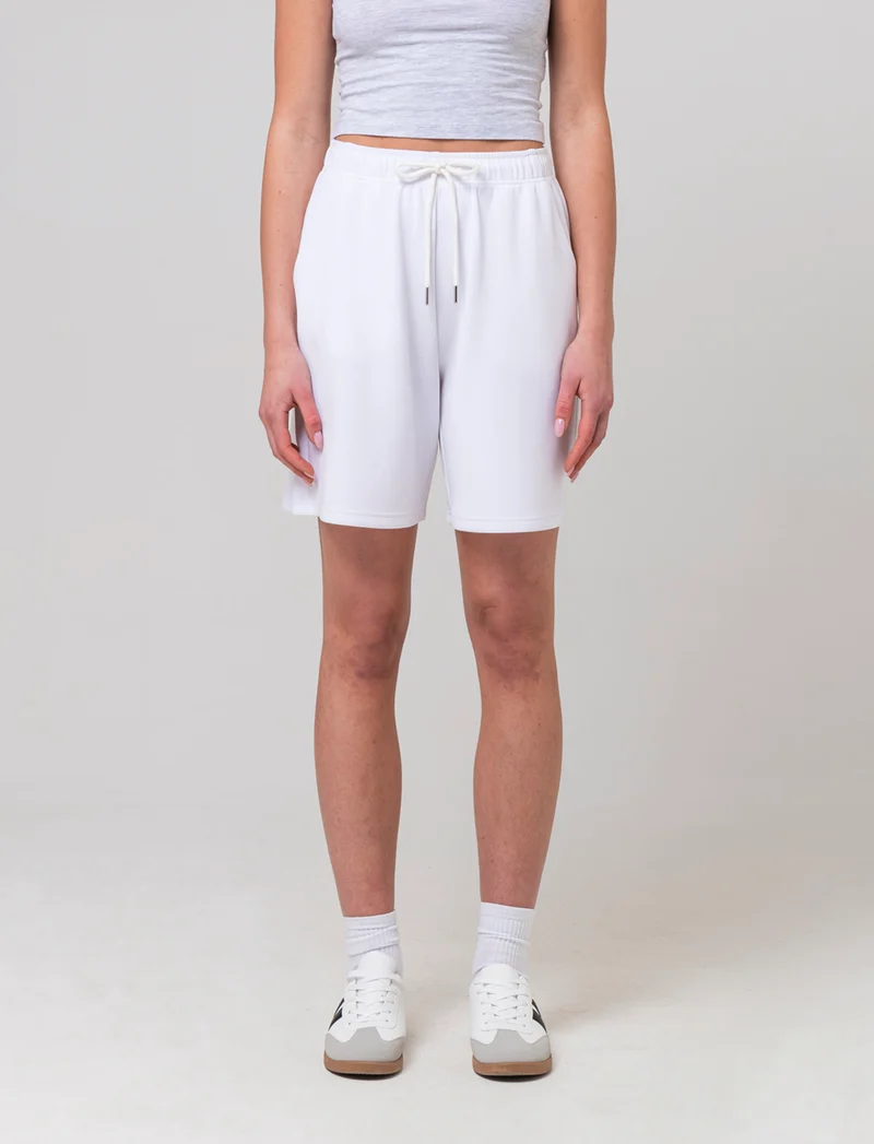 Bermuda con coulisse da donna - Bianco