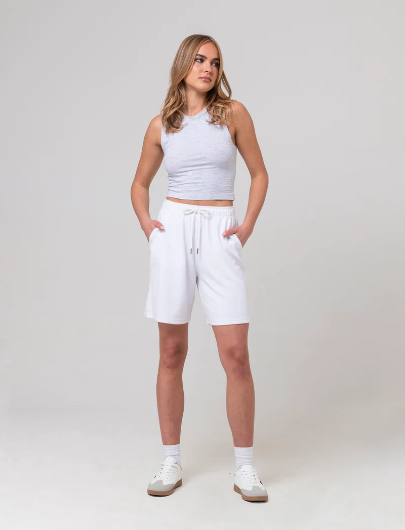 Bermuda con coulisse da donna - Bianco