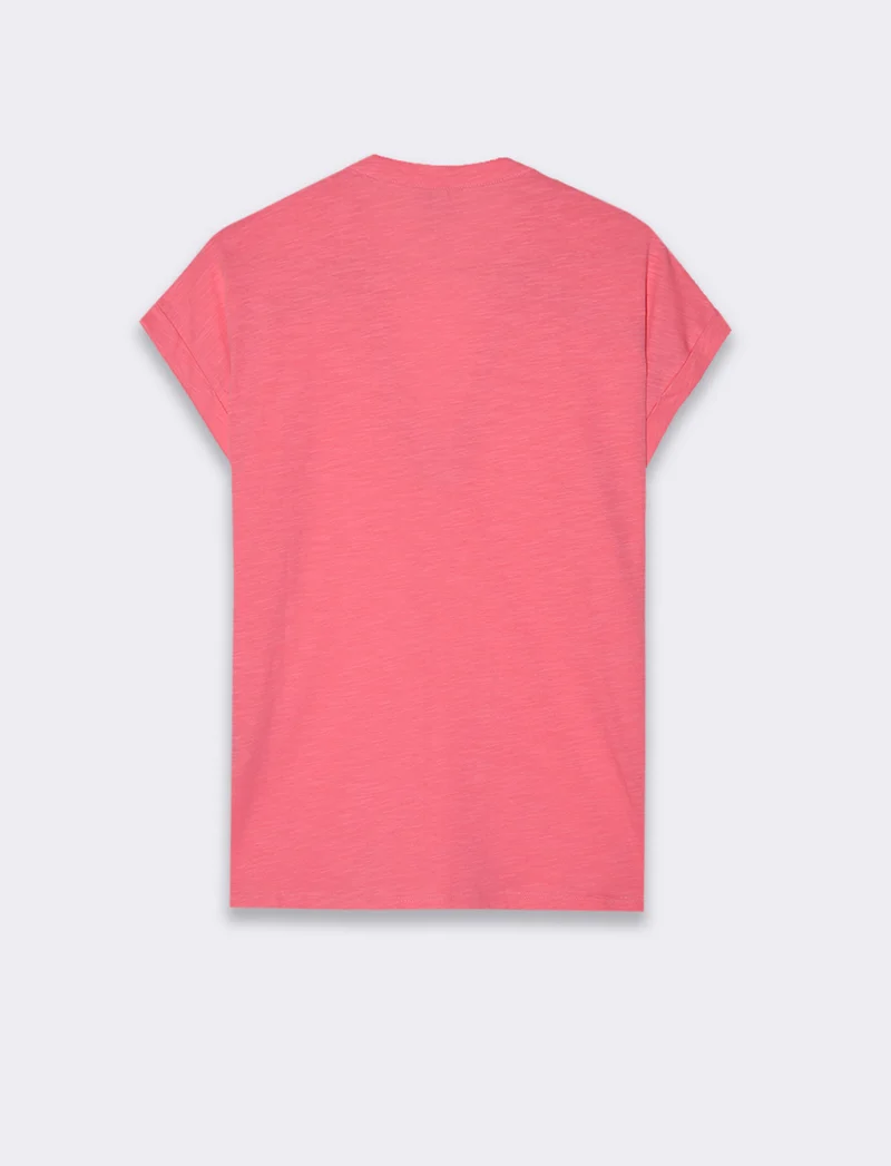 T-shirt con inserto in pizzo da donna - Geranio