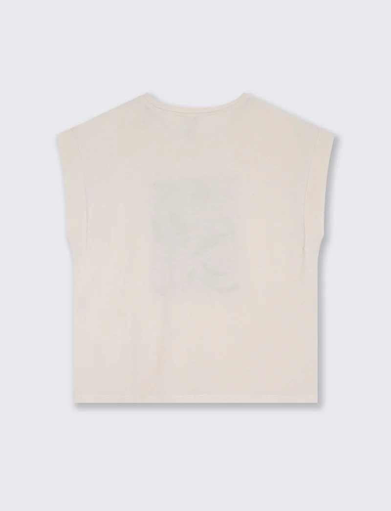 T-shirt con stampa e paillettes da donna - var 1