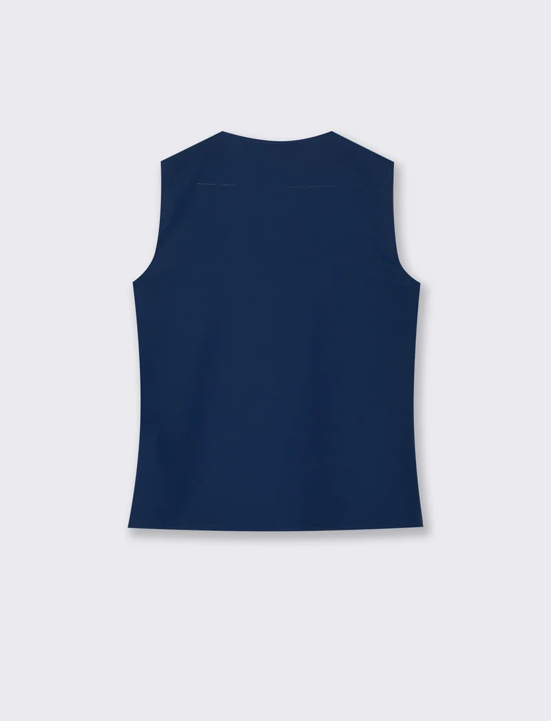 Top con rouches sul davanti - Blu