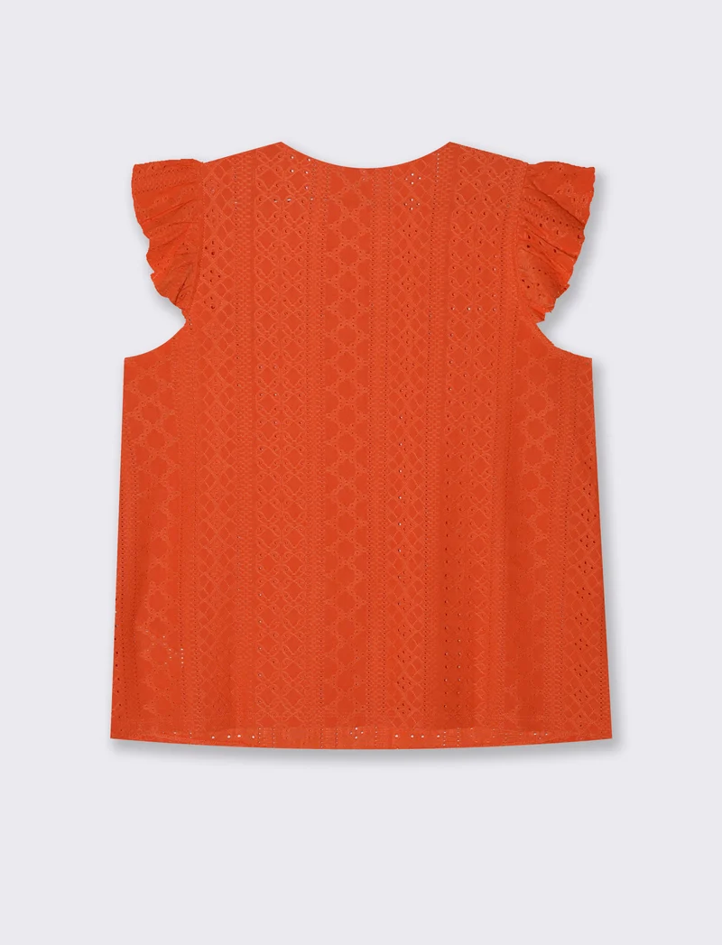 Top in pizzo da donna - Arancio