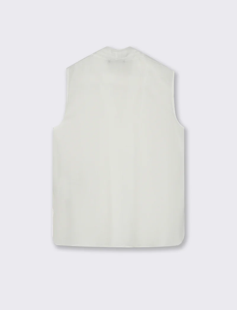 Top con scollo a V - Bianco latte