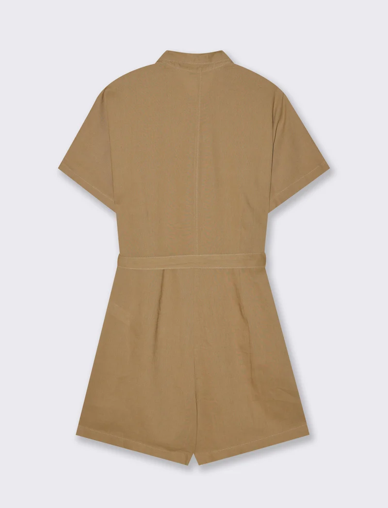 Jumpsuit corta da donna - Caramello