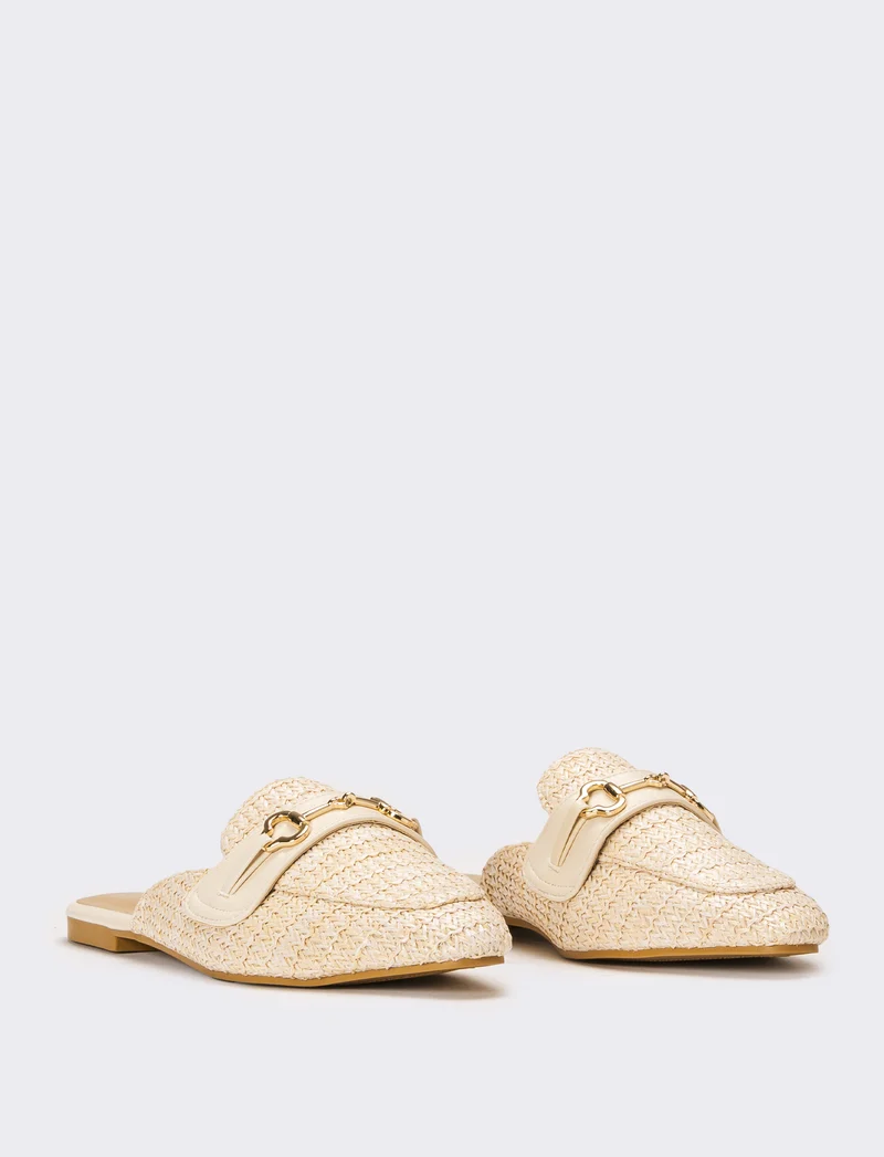 Mule in rafia - Beige