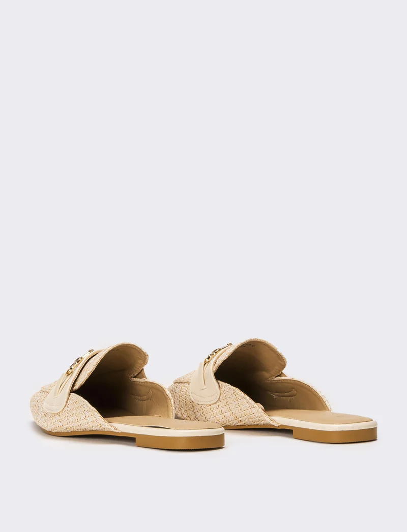 Mule in rafia - Beige