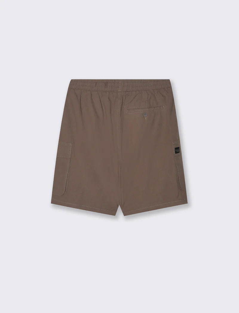Bermuda cargo in misto lino da uomo - Grigio fango