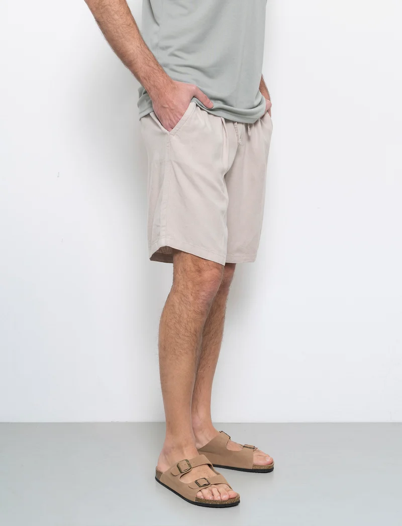 Bermuda jogger misto lino da uomo - Sabbia