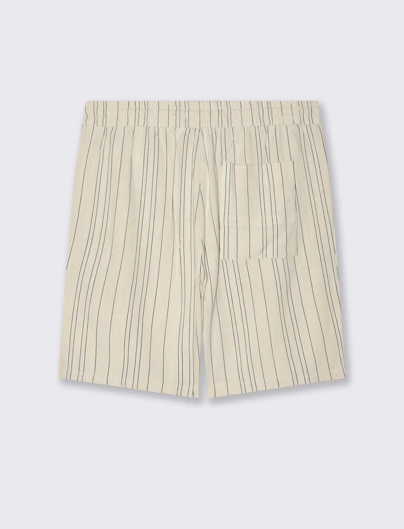 Bermuda in viscosa e lino da uomo - Beige ecru