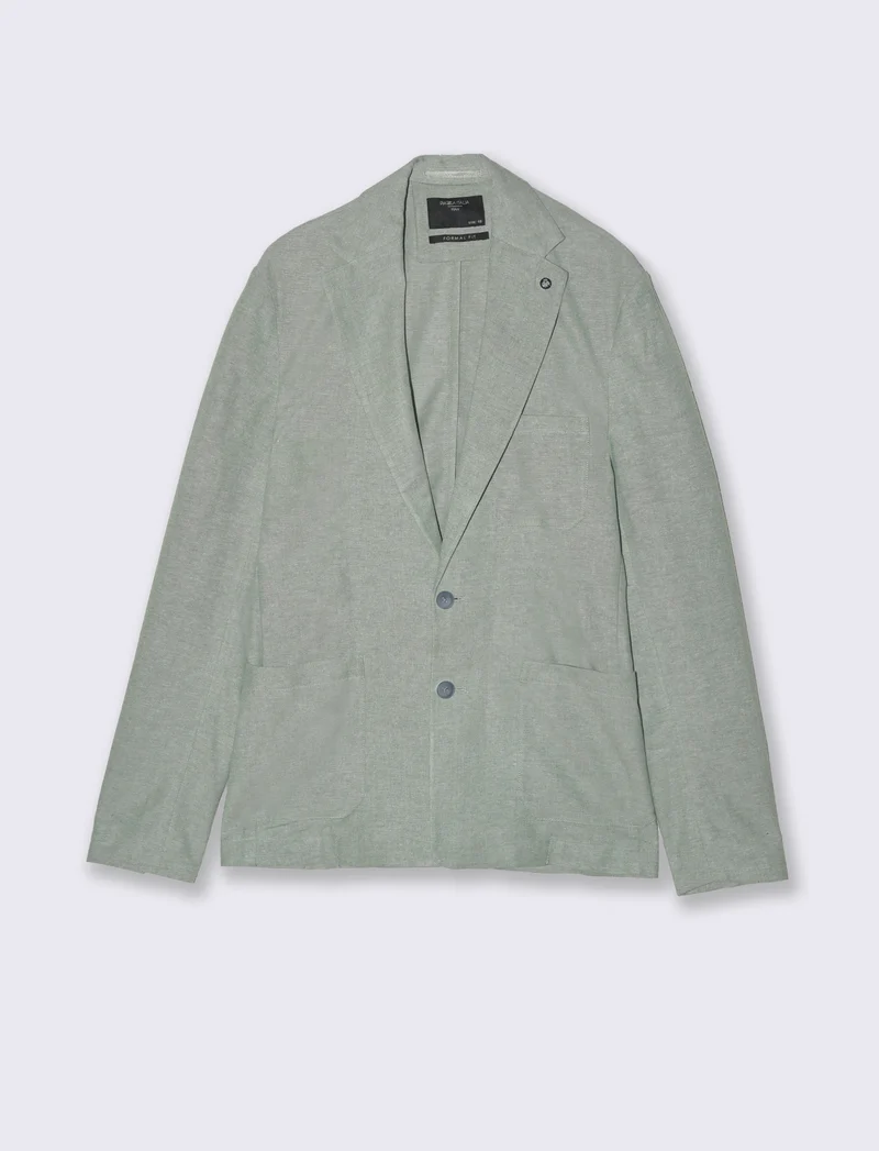 Blazer decostruito da completo in misto lino da uomo - Verde