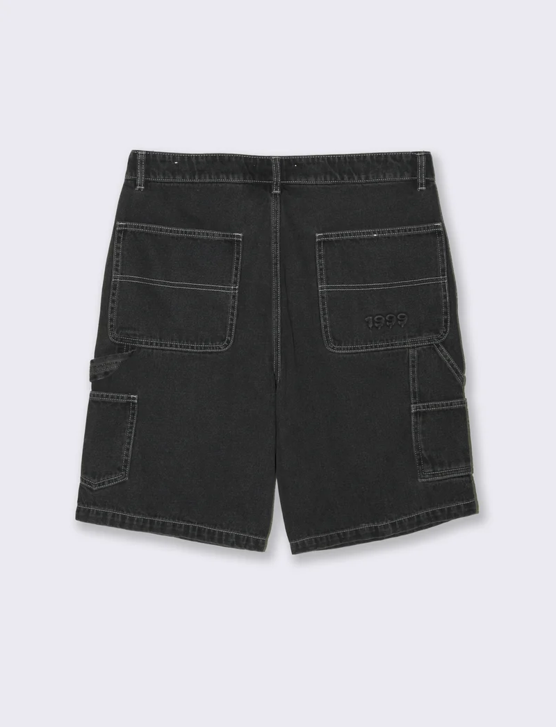 Bermuda jeans carpenter fit da uomo - Nero