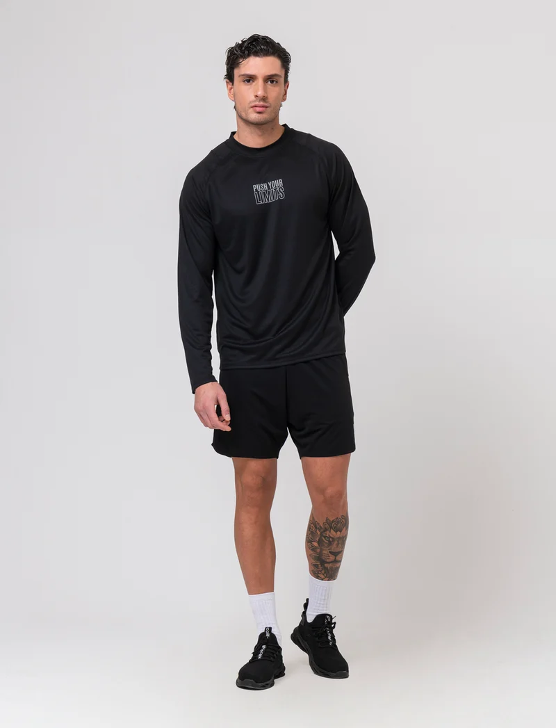 Shorts da allenamento in tessuto tecnico waffle da uomo - Nero