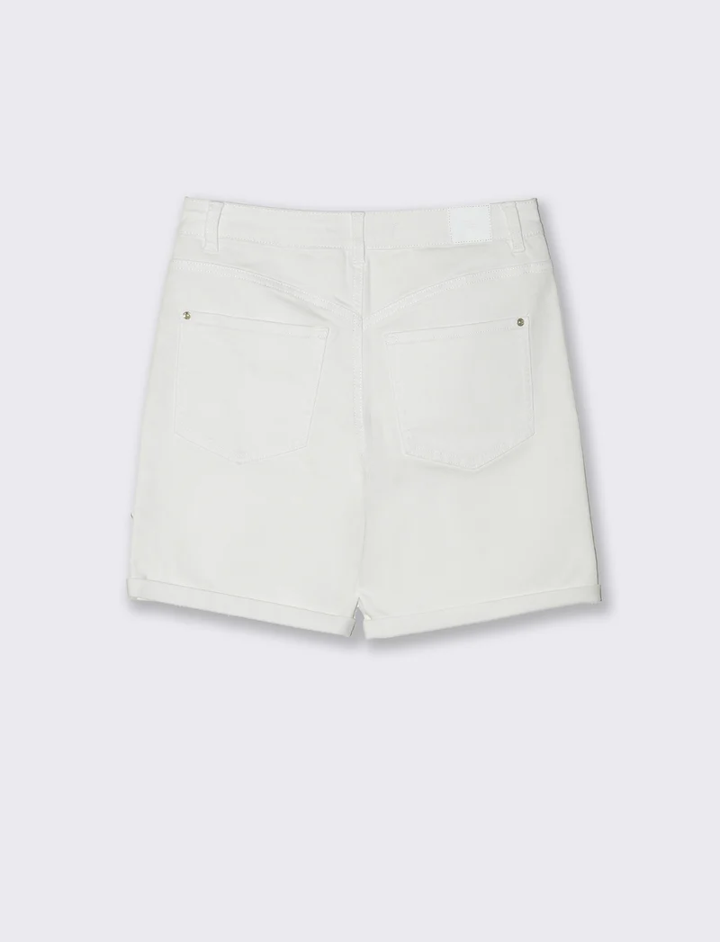 Bermuda in denim da donna - Bianco
