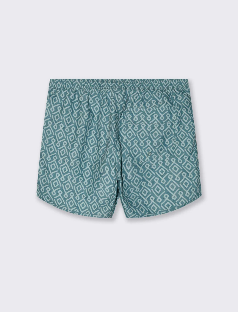 Costume con stampa geometrica da uomo - Verde
