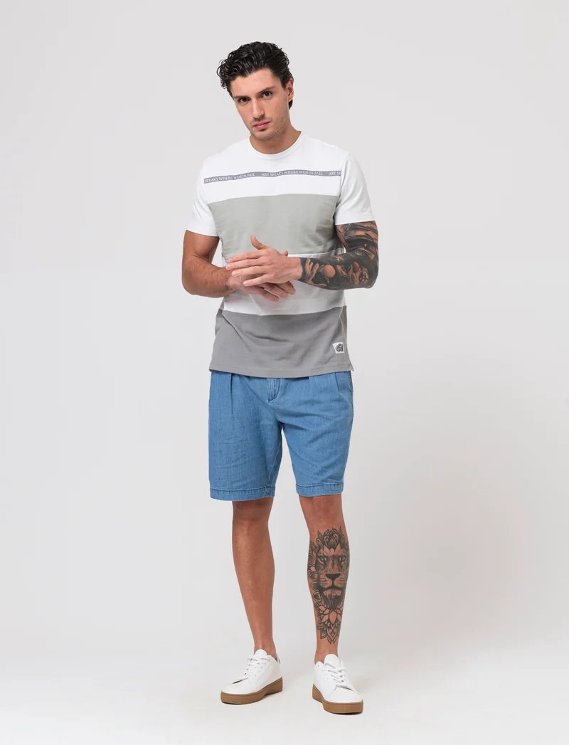 Bermuda chino in denim leggero da uomo - Denim chiaro