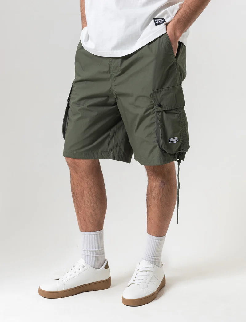 Bermuda jogger cargo relaxed fit da uomo - Verde militare
