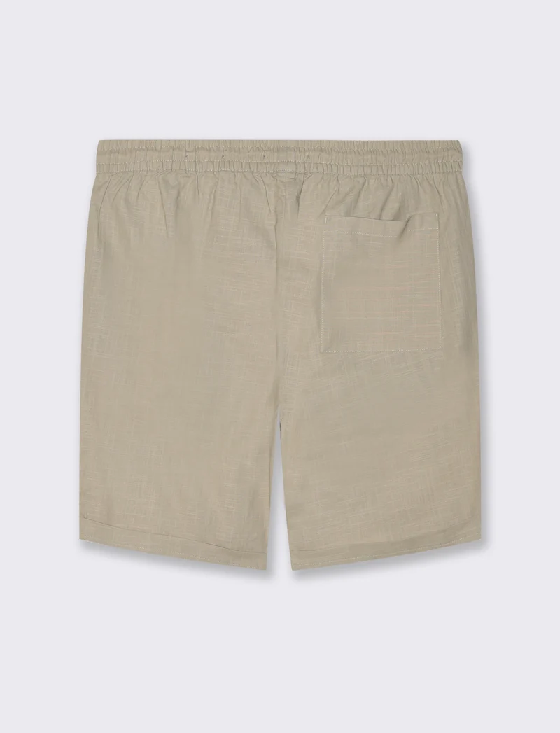 Bermuda jogger tessuto slub da uomo - Beige
