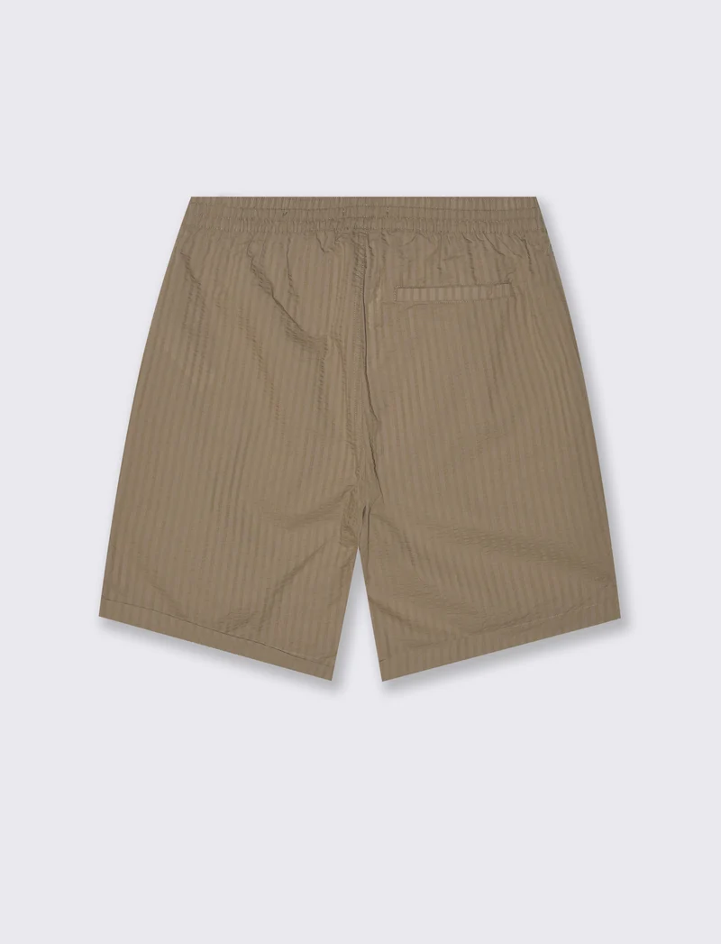 Bermuda jogger in seersucker da uomo - Grigio tortora