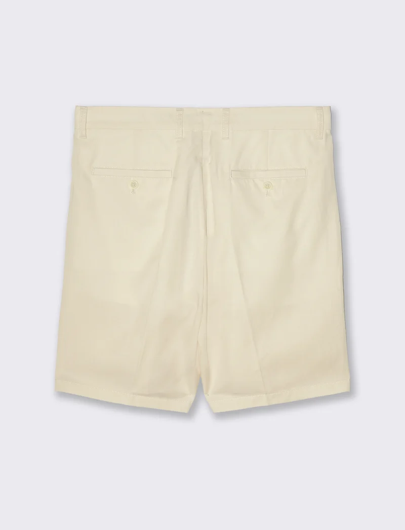 Bermuda chino relaxed fit in misto lino da uomo - Beige ecru