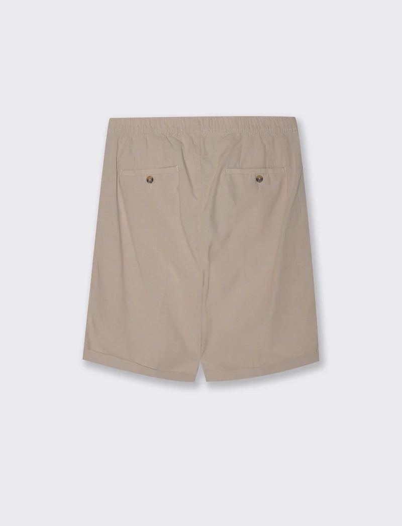 Bermuda vita jogger misto lino da uomo - Beige