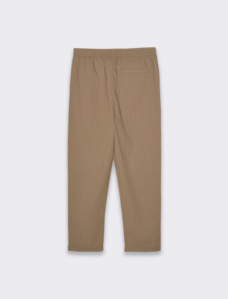 Pantaloni jogger in seersucker da uomo - Grigio tortora
