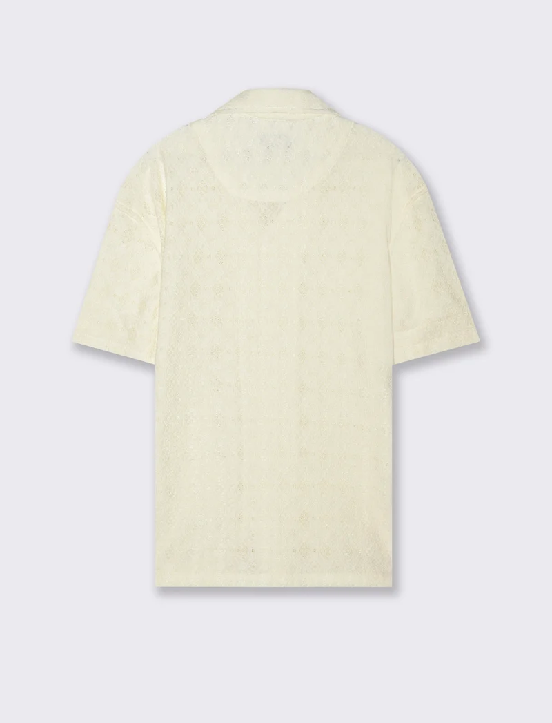 Camicia con struttura aperta da uomo - Bianco