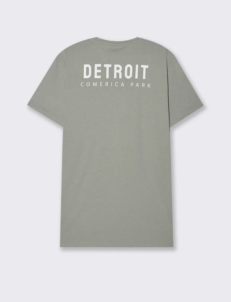 T-shirt in cotone con stampa da uomo - Verde