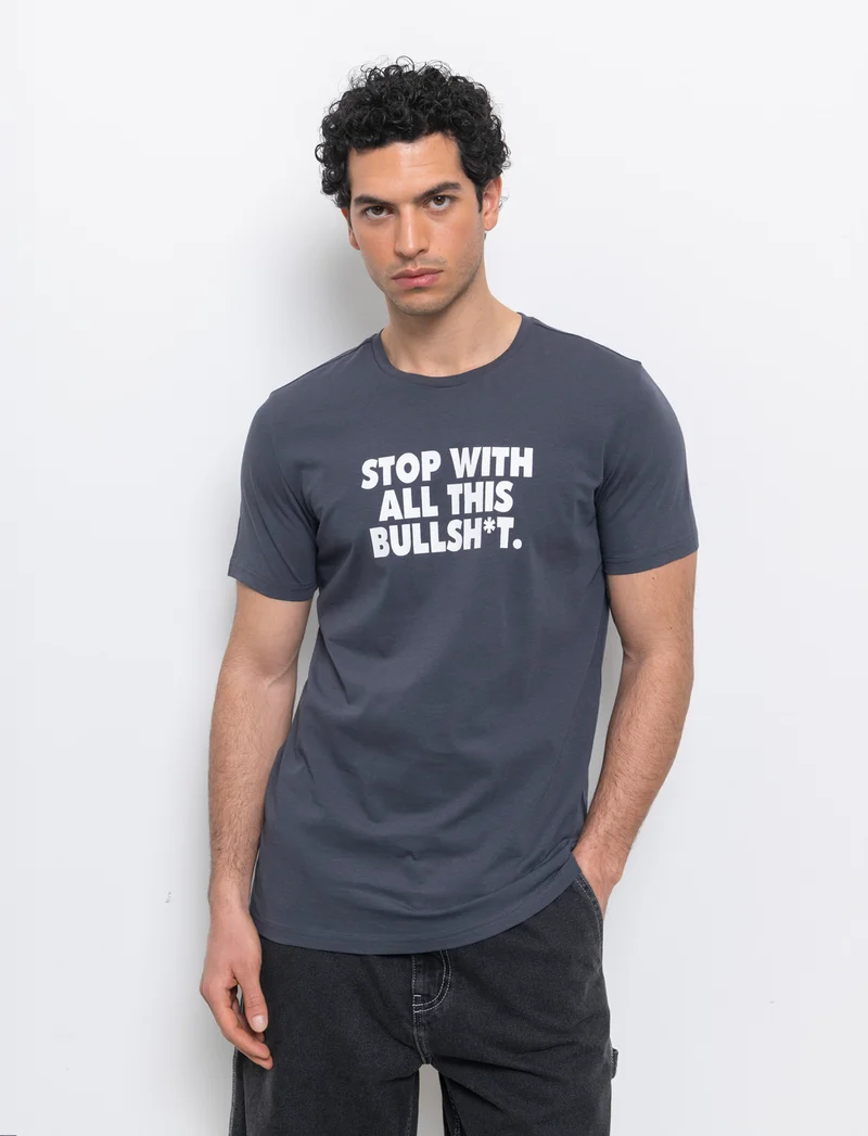 T-shirt in cotone con stampa regular fit da uomo - Avion