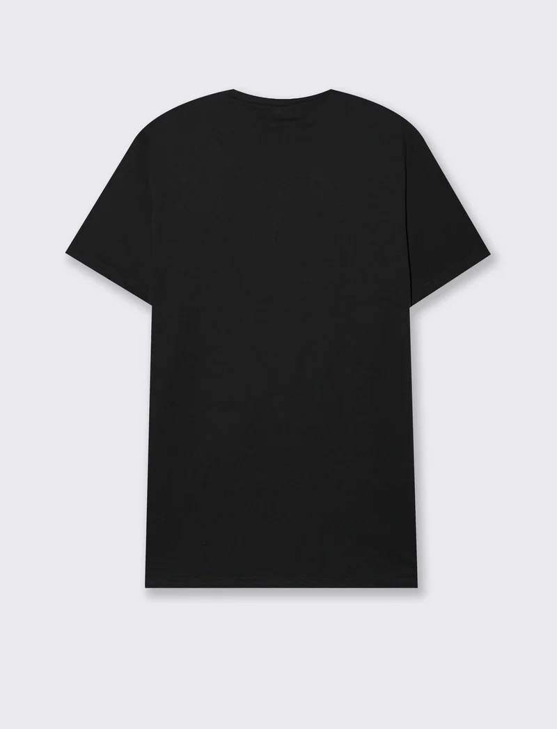T-shirt in cotone con stampa regular fit da uomo - Nero