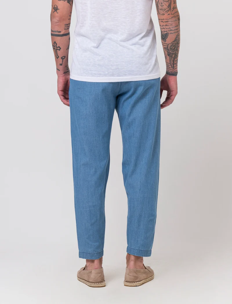 Pantalone chino in denim leggero da uomo - Denim chiaro