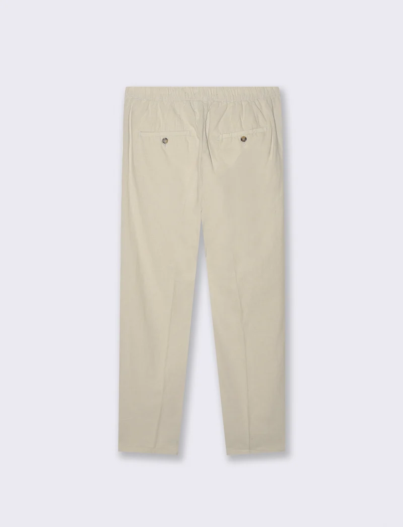 Pantaloni vita jogger misto lino da uomo - Grigio ghiaccio