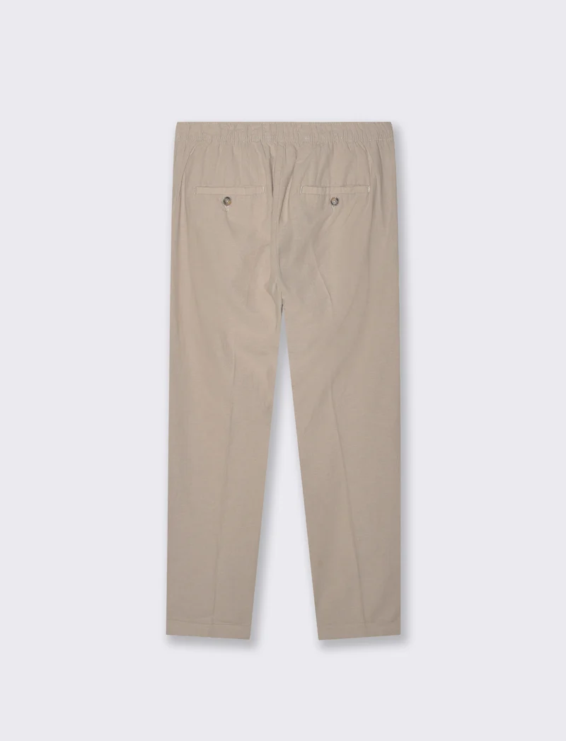 Pantaloni vita jogger misto lino da uomo - Beige