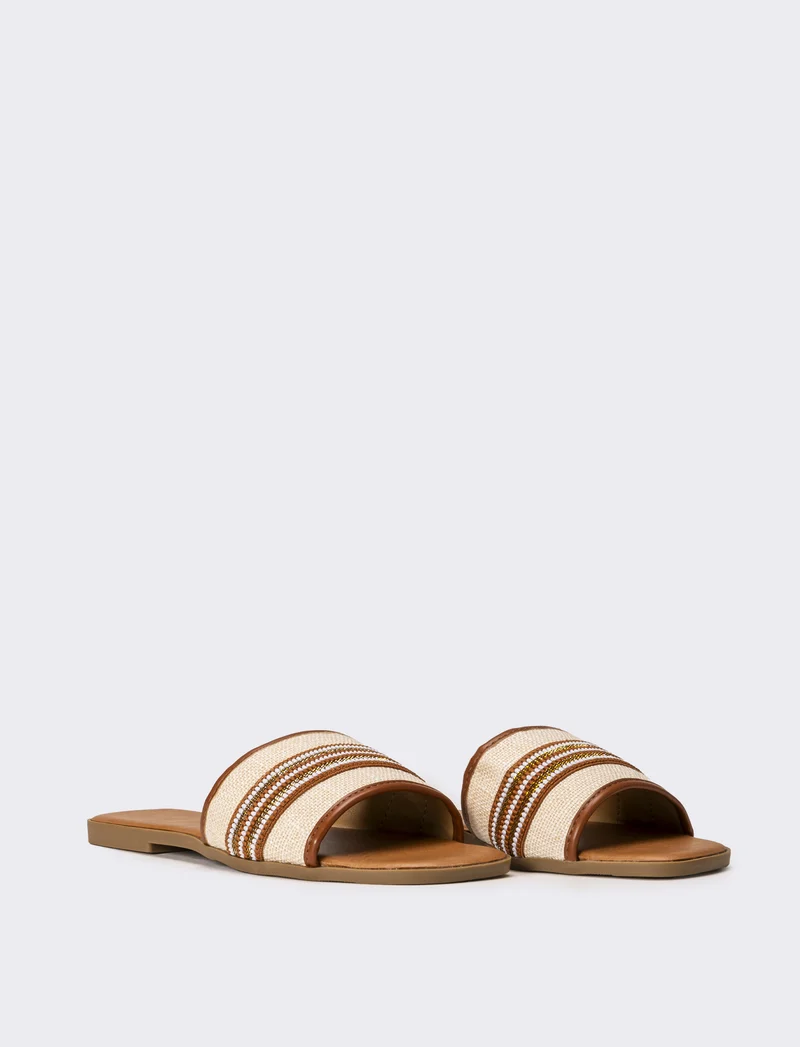 Mule da donna a fascia - Cuoio
