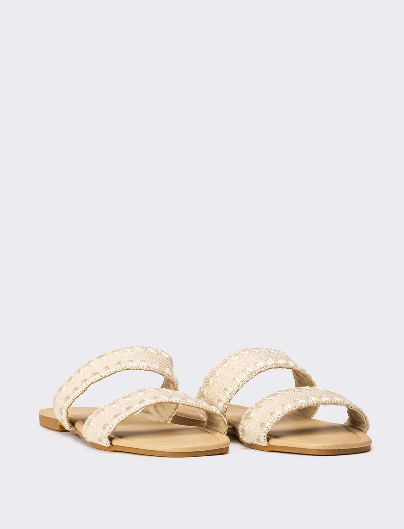 Mule da donna in rafia - Beige
