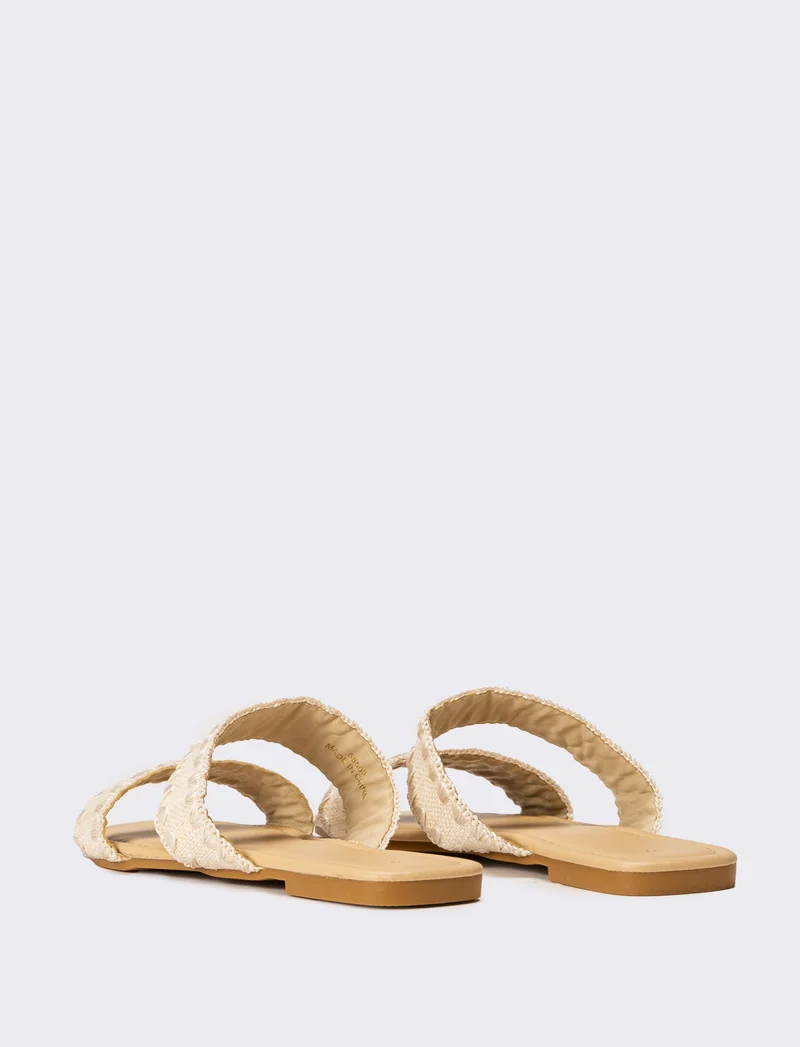 Mule da donna in rafia - Beige