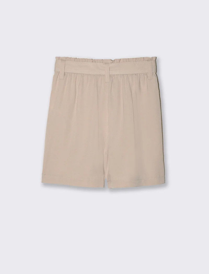Short con cintura da donna - Beige corda