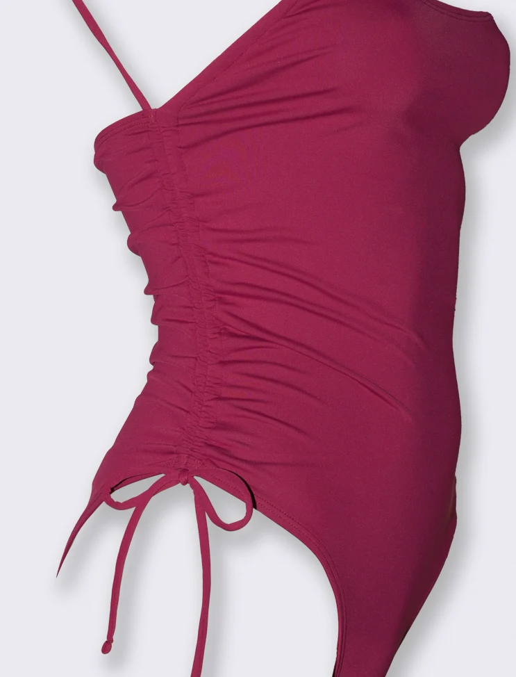 Costume mare donna intero con laccetti - Lampone